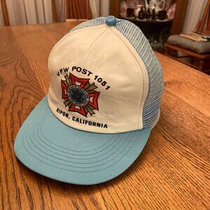 Vintage VFW Post 1051 Ripon, California Blue/White Snapback Trucker Hat Cap